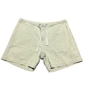 True Grit Womens Washed Twill Drawstring Camp Shorts Size 4 Green EUC